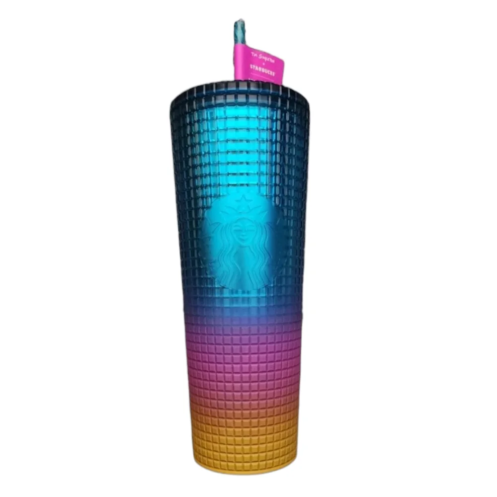 Starbucks Tim Singleton Rainbow Grid Texture Ombre Tumbler Pride